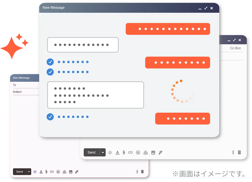 Web メールの AI 文章作成支援画面のイメージ