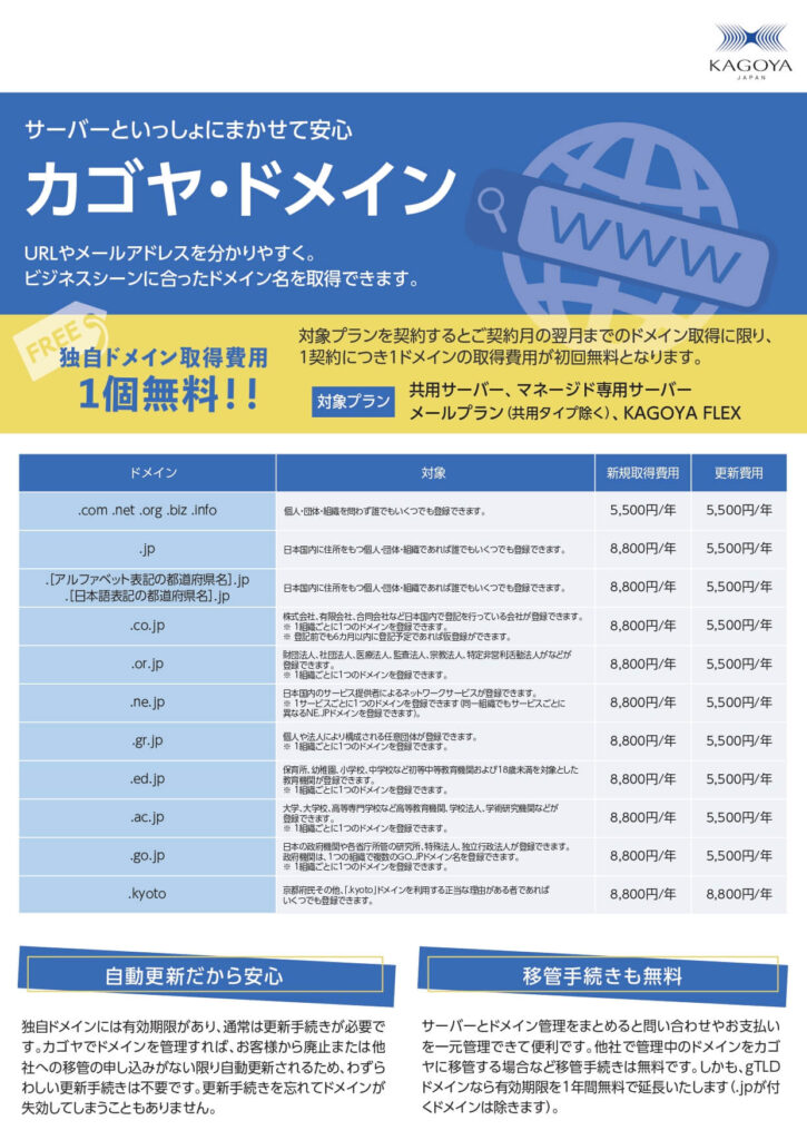【サービス資料】カゴヤ・ドメイン、SSLサーバー証明書