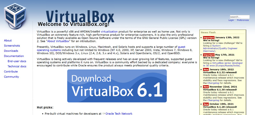 VirtualBoxのインストール手順