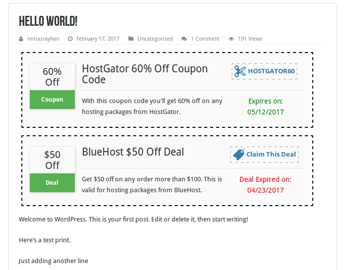 WP Coupons and Deals