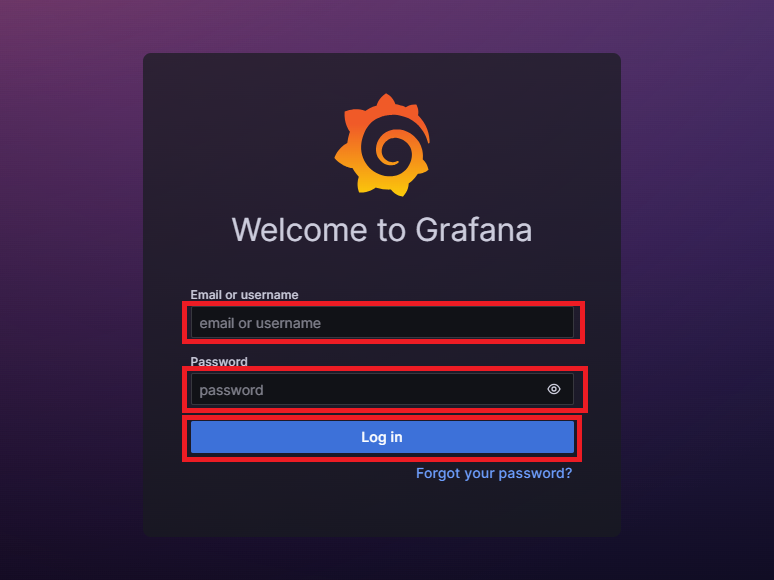 Grafanaのサインアップページ